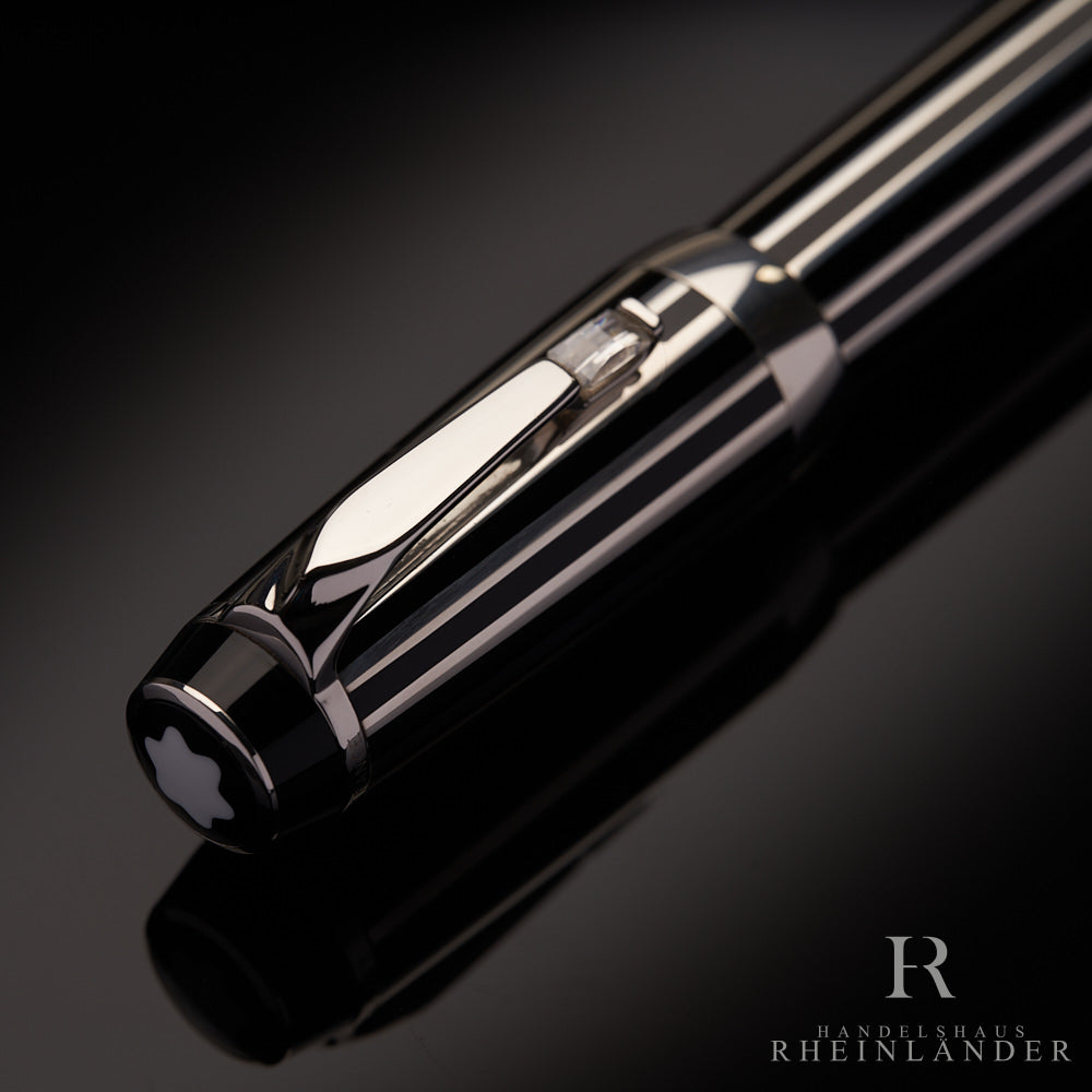 Montblanc Boheme Crystal Platinum Plated Line Fountain Pen Füller ID 7535 OVP
