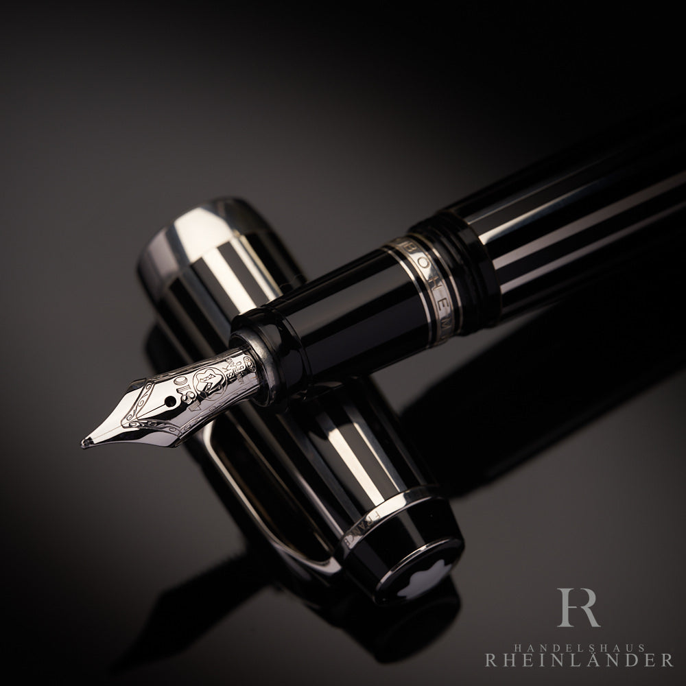 Montblanc Boheme Crystal Platinum Plated Line Fountain Pen Füller ID 7535 OVP