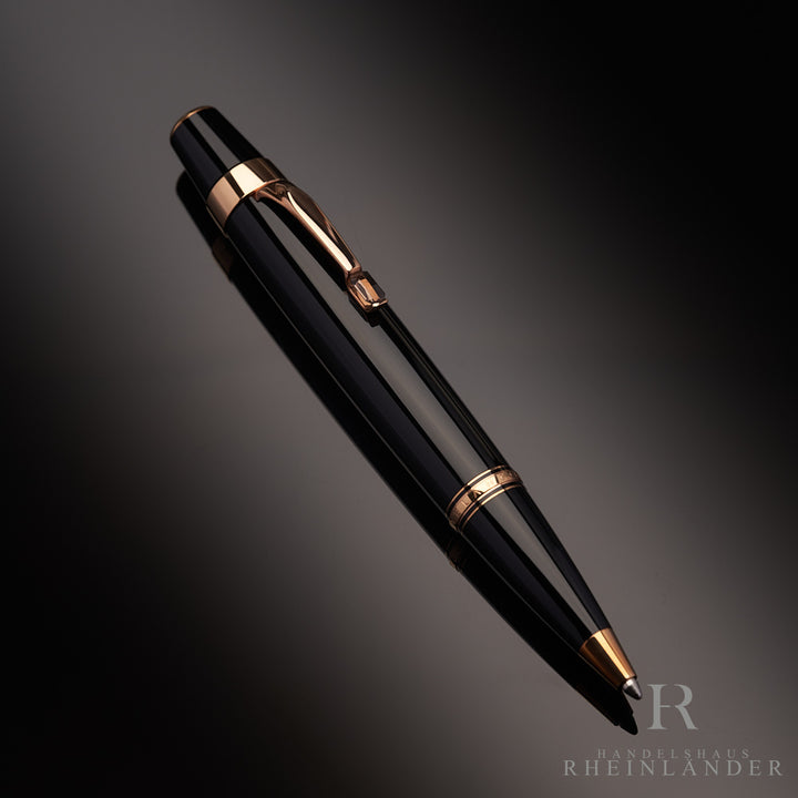 Montblanc Boheme Marron Rose Gold Kugelschreiber Edelharz Schwarz ID 38270 OVP