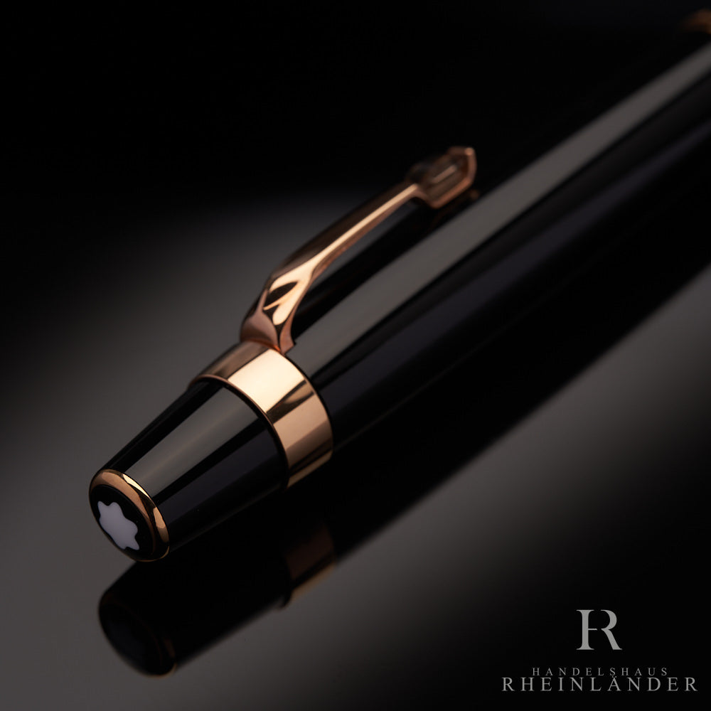 Montblanc Boheme Marron Rose Gold Kugelschreiber Edelharz Schwarz ID 38270 OVP