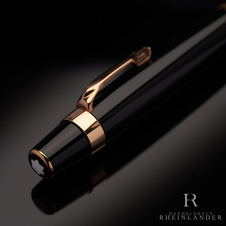 Montblanc Boheme Marron Rose Gold Kugelschreiber Edelharz Schwarz ID 38270 OVP