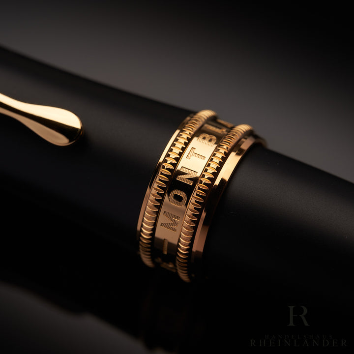 Montblanc Bonheur Nuit Black Resin Gold Kugelschreiber Ballpoint Pen ID 117476