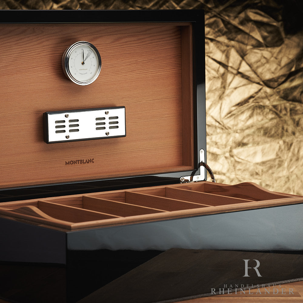 Montblanc Humidor aus Zeder mit Feuchtigkeitsregler und Hygrometer