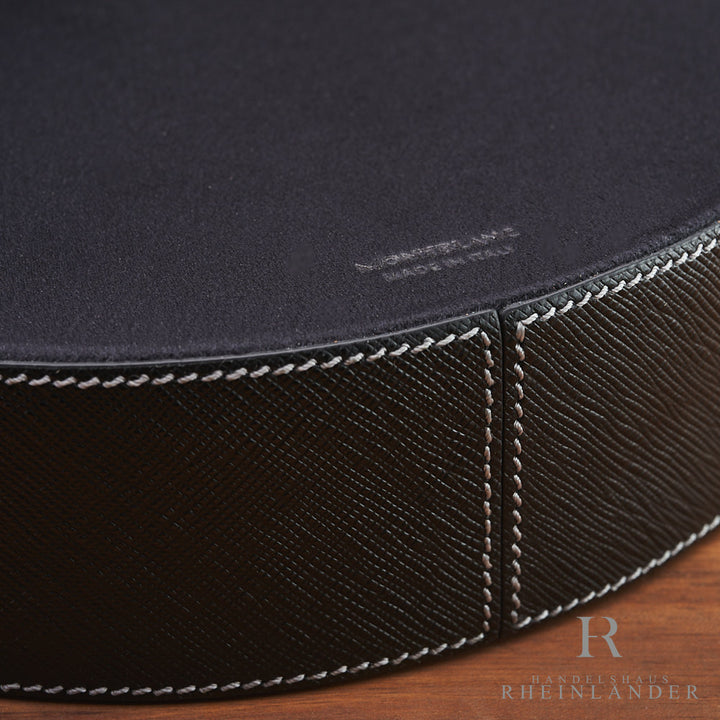 Montblanc Desk Accessories Pen Tray Round Leather Black shelf ID 133160