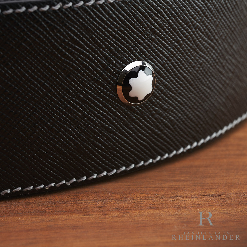 Montblanc Desk Accessories Pen Tray Round Leather Black shelf ID 133160
