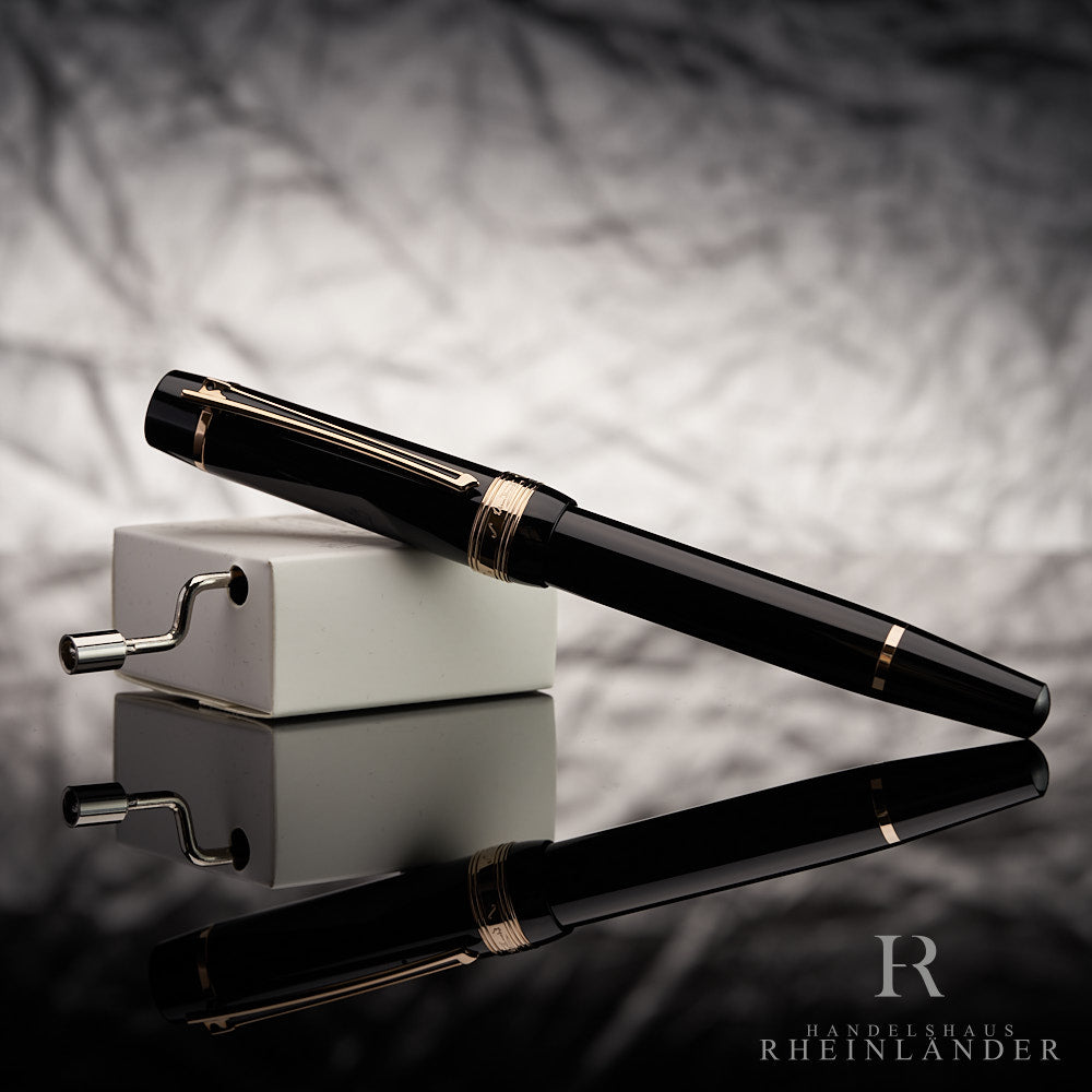 schwarzer Montblanc Donation Pen Johann Strauß Rose Gold Rollerball