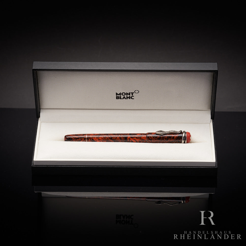 Montblanc Rouge et Noir Serpent Marble Füllfederhalter in Originalverpackung