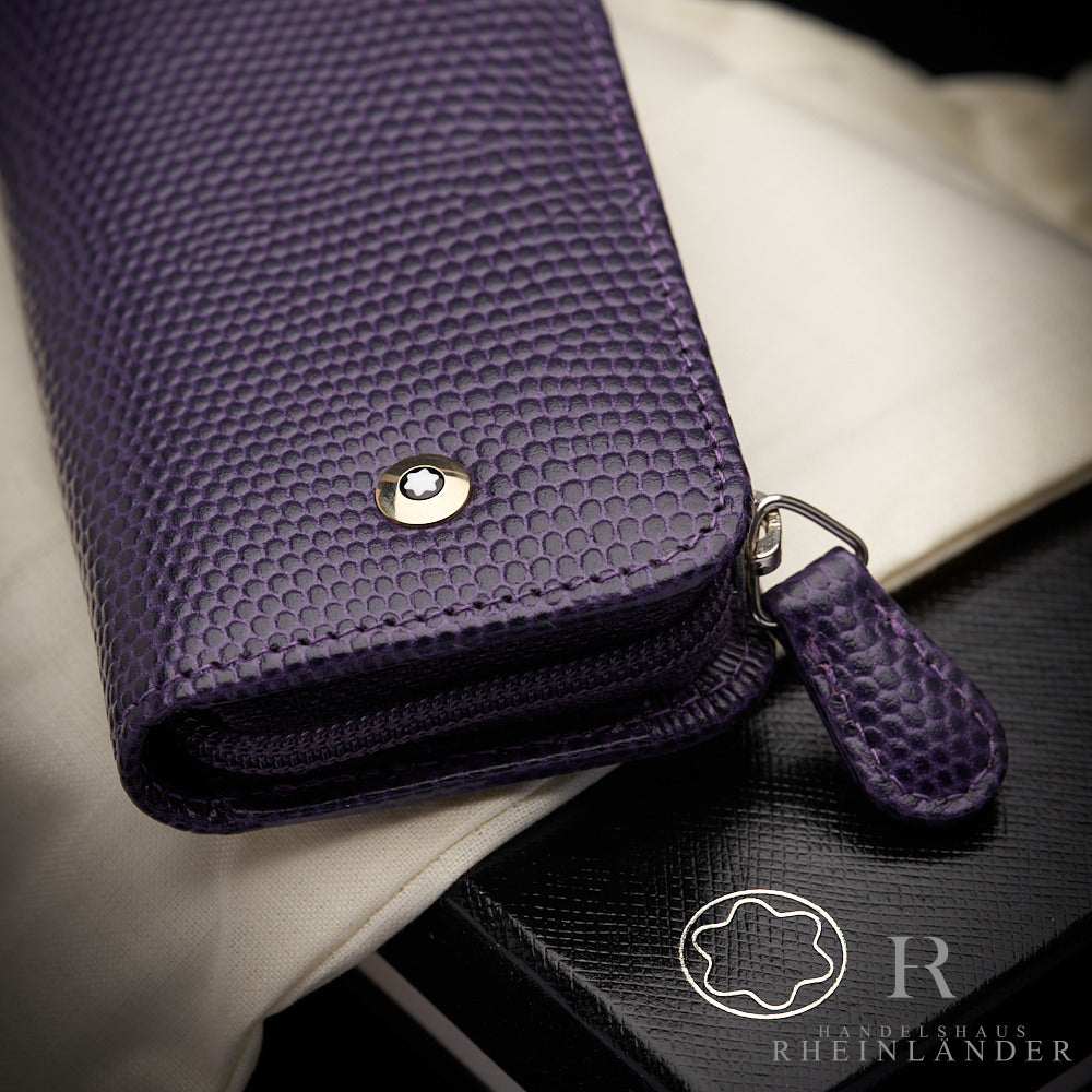 Montblanc Leather Goods Boheme Duo Pen Pouch Violet Zipper Etui ID 112443 OVP