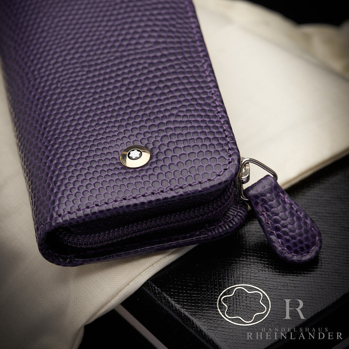 Montblanc Leather Goods Boheme Duo Pen Pouch Violet Zipper Etui ID 112443 OVP