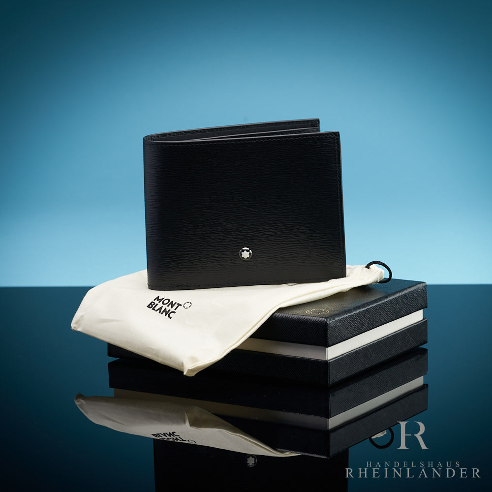 schwarzes Montblanc 4810 Portemonnaie aus Leder