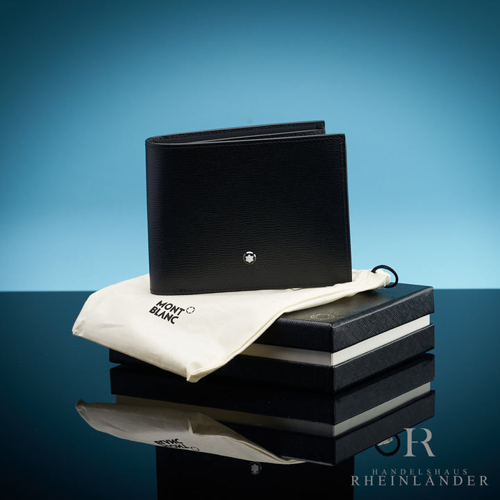 schwarzes Montblanc 4810 Portemonnaie aus Leder