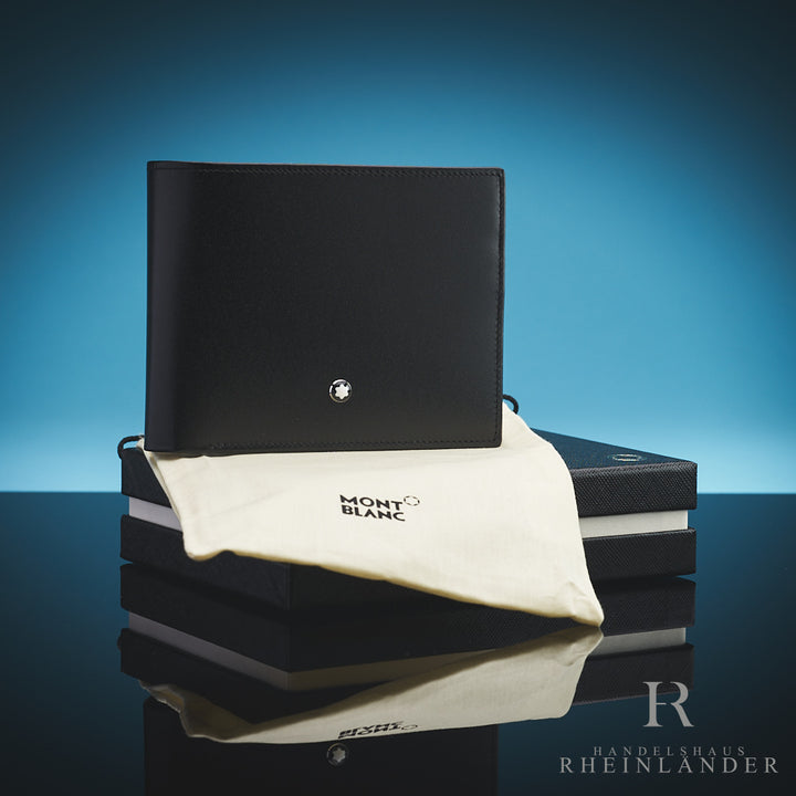 schwarzes Montblanc Portemonnaie aus Leder mit Münzfach