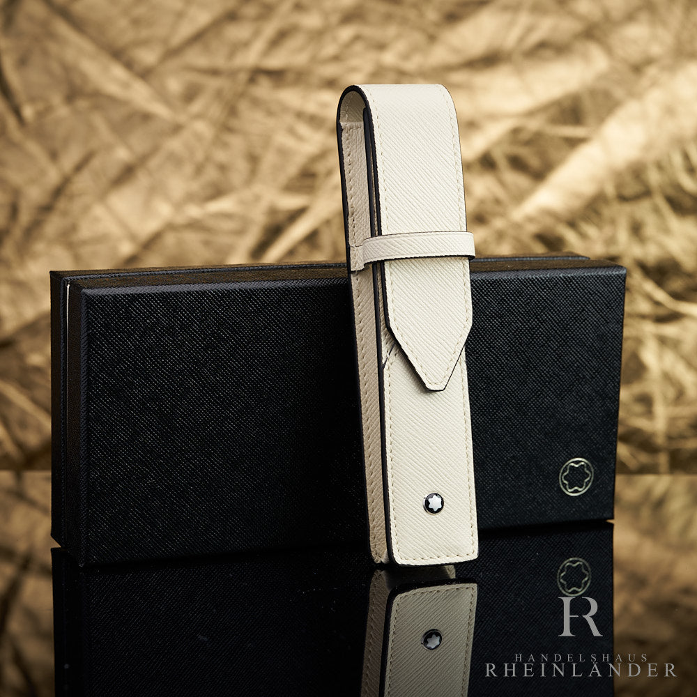 elfenbeinfarbenes Lederetui von Montblanc für ein Schreibgerät