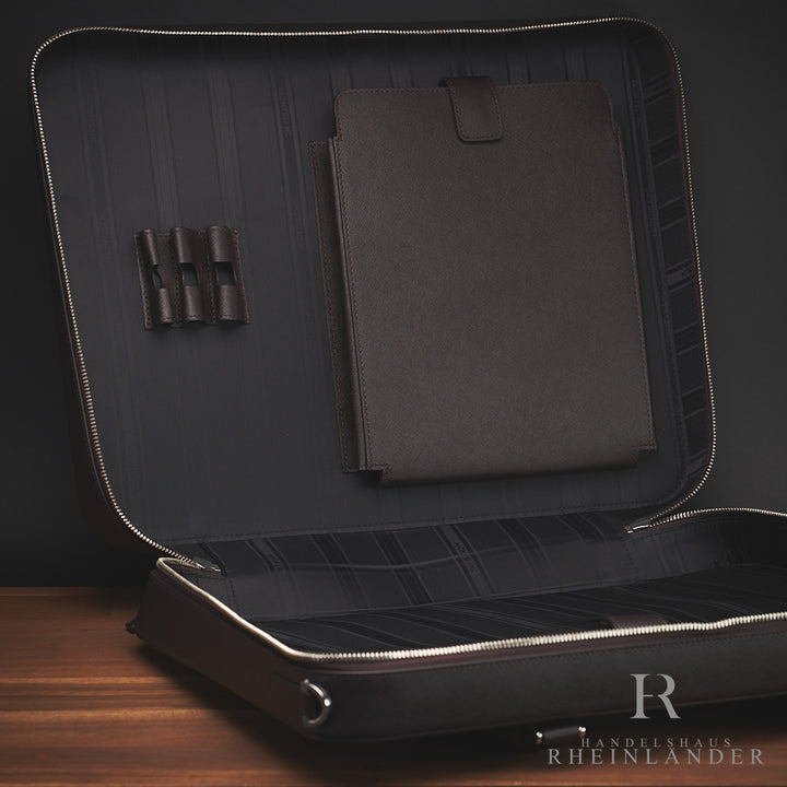 Montblanc Leather Goods Meisterstück Selection Briefcase Print Tobacco ID 112417 