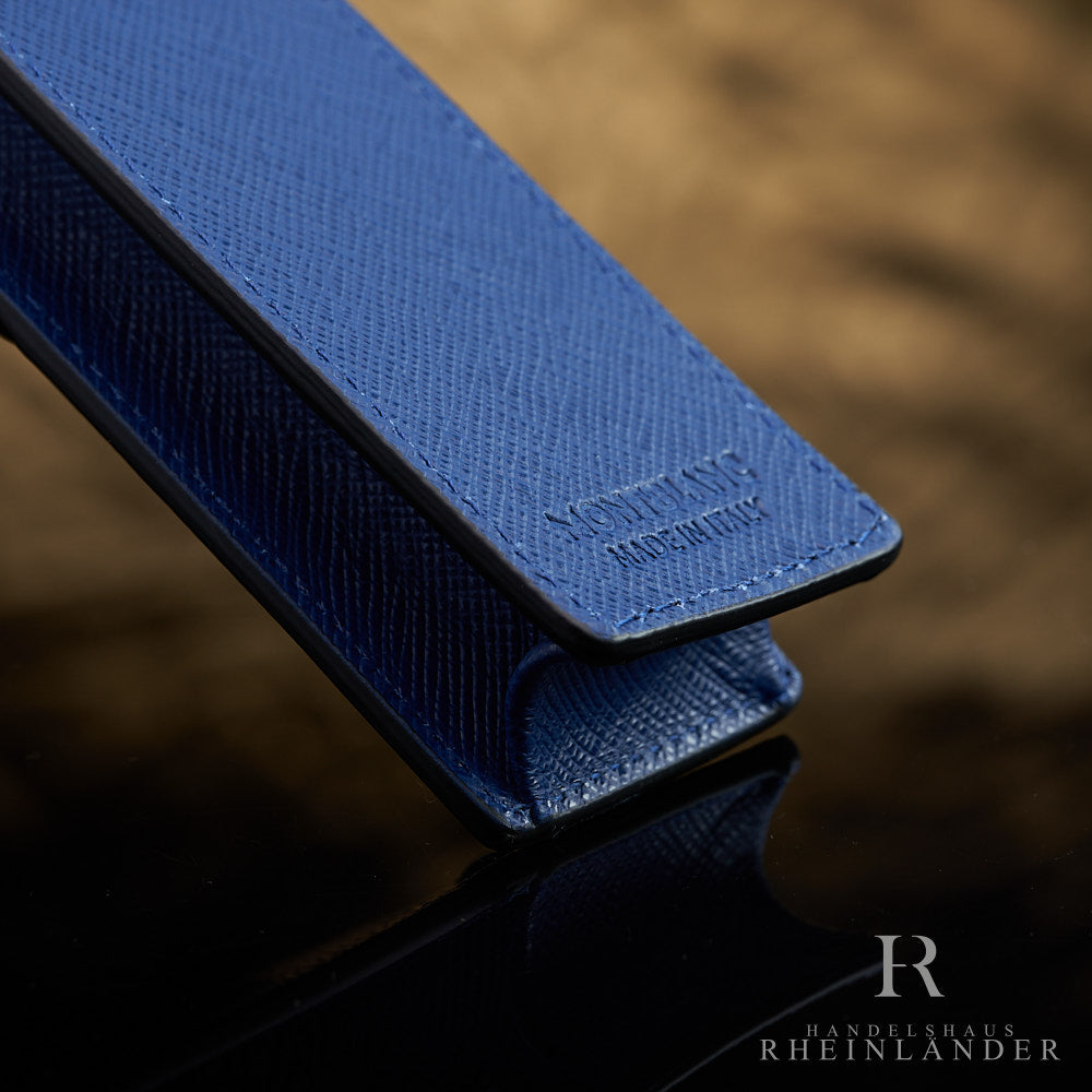 Montblanc Leather Goods Sartorial Double Pen Pouch Blue Leather ID 131203