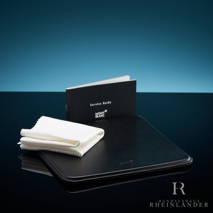 Montblanc Meisterstück Desk Accessories Black Leather Mouse Pad Square ID 7697