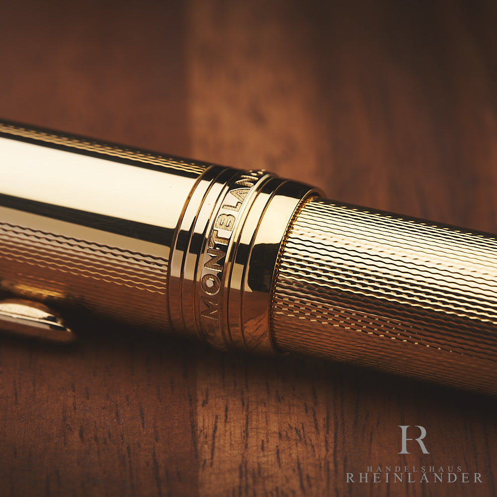 Montblanc Meisterstück Solitaire LeGrand Gold Plated Fine Grain Fountain Pen 1464 