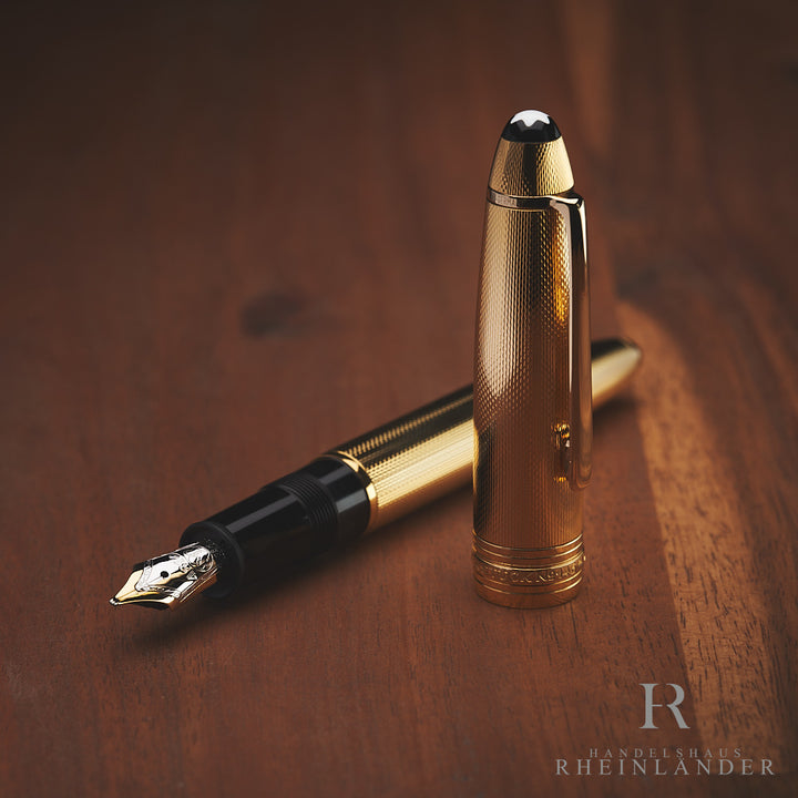 Montblanc Meisterstück Solitaire LeGrand Gold Plated Fine Grain Fountain Pen 1464 