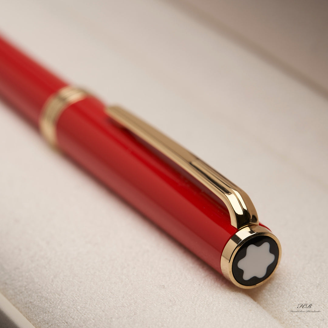 Montblanc PIX Collection Gold Line Precious Resin Red Ballpoint Pen ID 117655 OVP