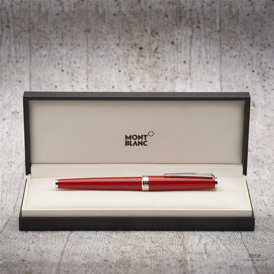Montblanc PIX Collection Rollerball rot mit silbernen Beschlägen in Verpackung