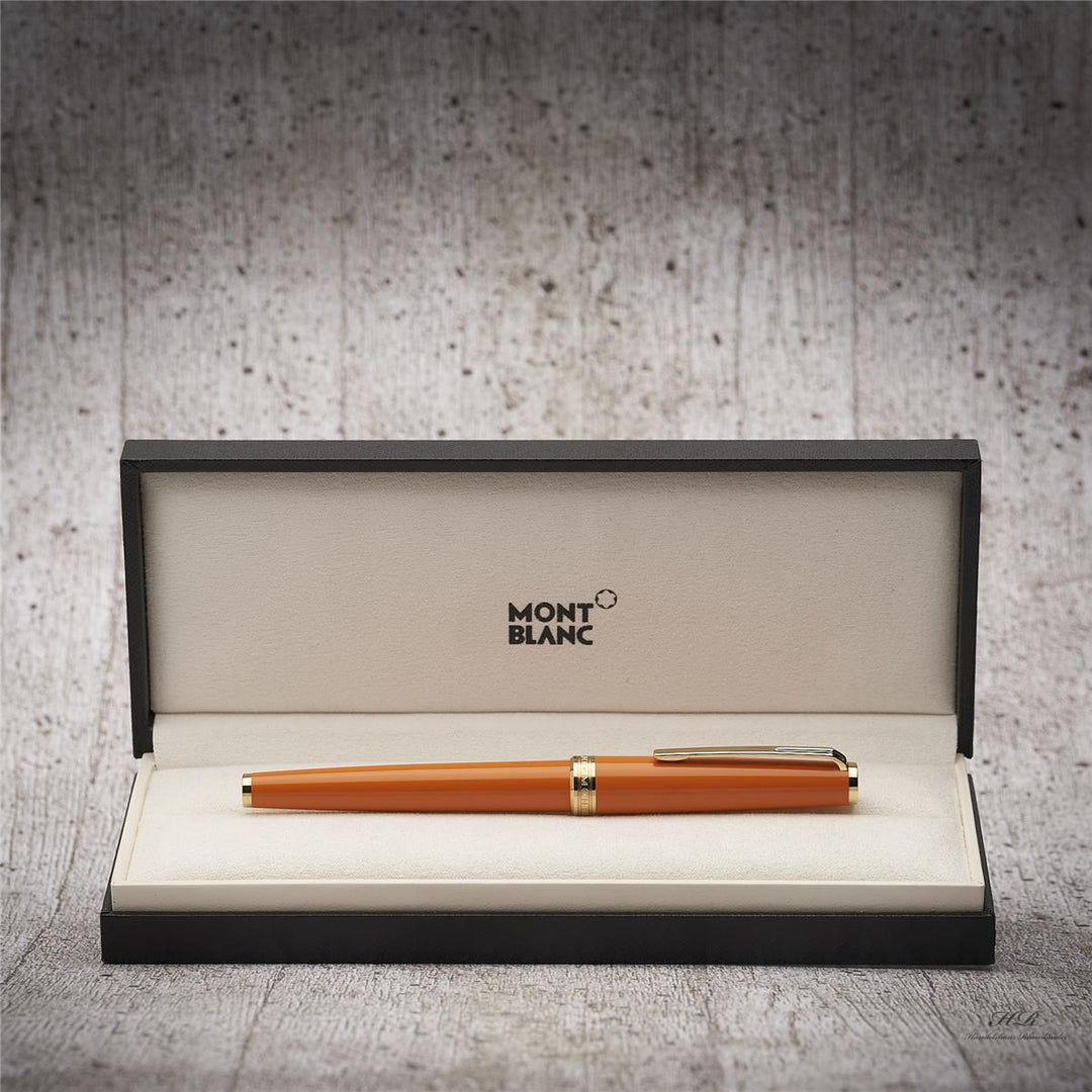 Montblanc PIX Collection Rollerball Manganese Orange mit goldenen Beschlägen
