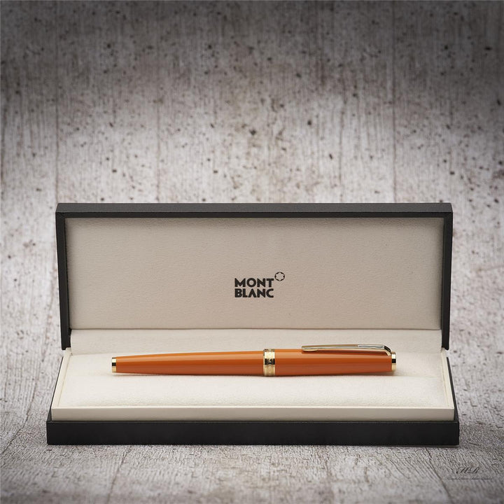 Montblanc PIX Collection Rollerball Manganese Orange mit goldenen Beschlägen
