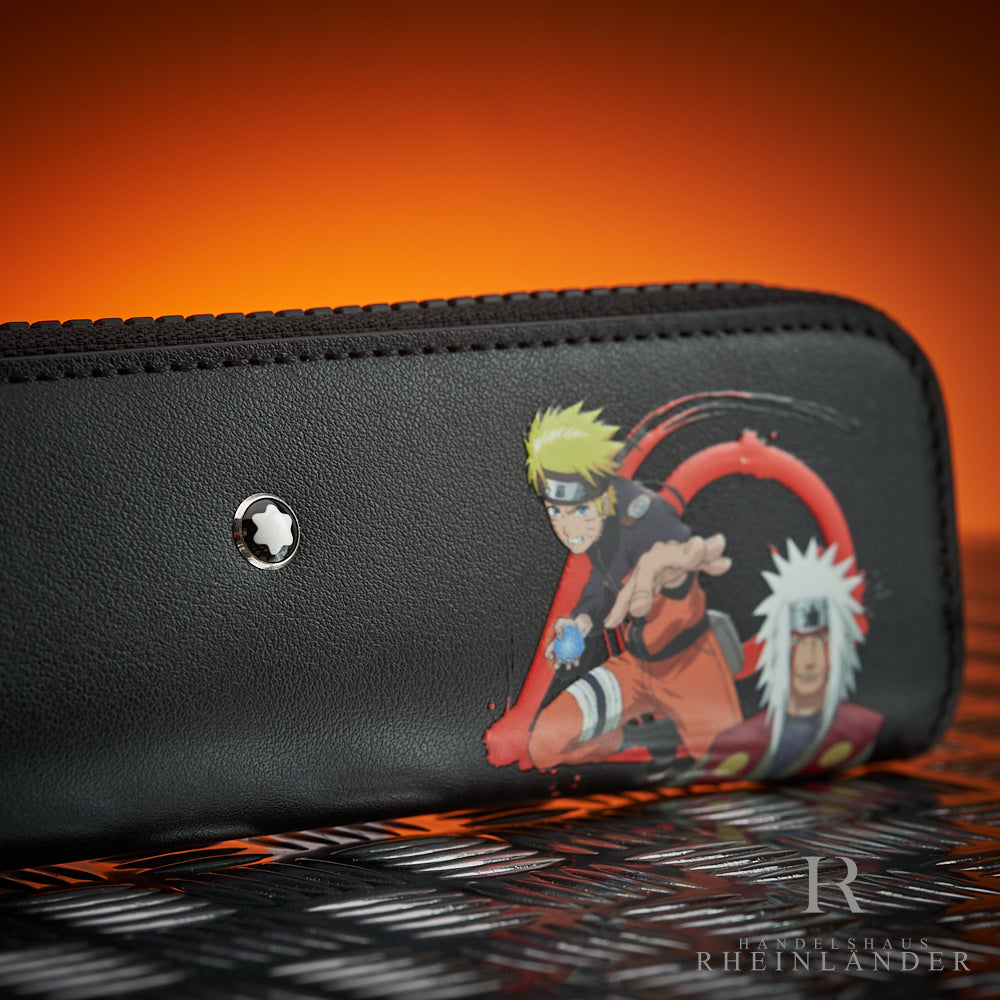 Montblanc Selection Naruto Leather Goods Single Pen Pouch Black Orange ID 129752 