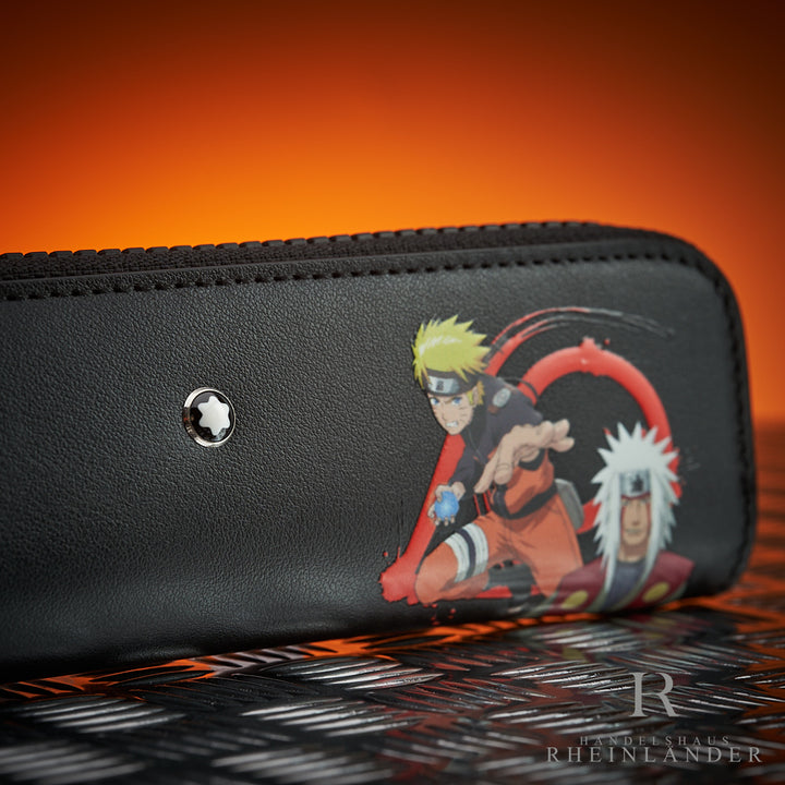 Montblanc Selection Naruto Leather Goods Single Pen Pouch Black Orange ID 129752 
