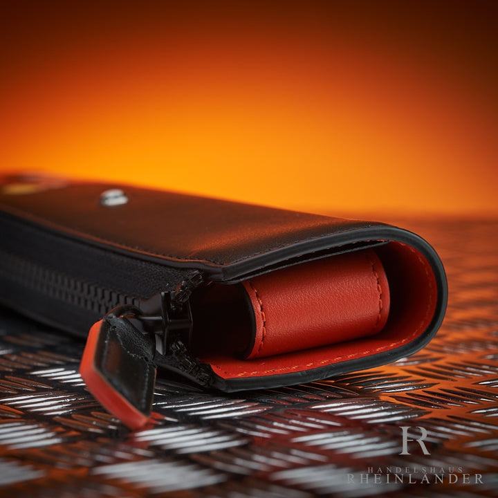 Montblanc Selection Naruto Leather Goods Single Pen Pouch Black Orange ID 129752 