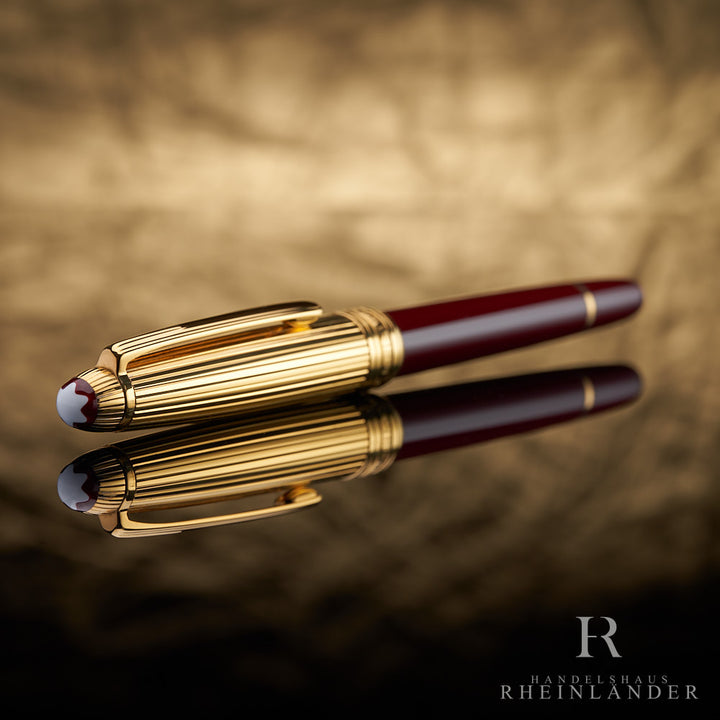 Pluma Estilográfica Montblanc Solitaire Doue Bordeaux Vermeil Pinstripe Classique No144