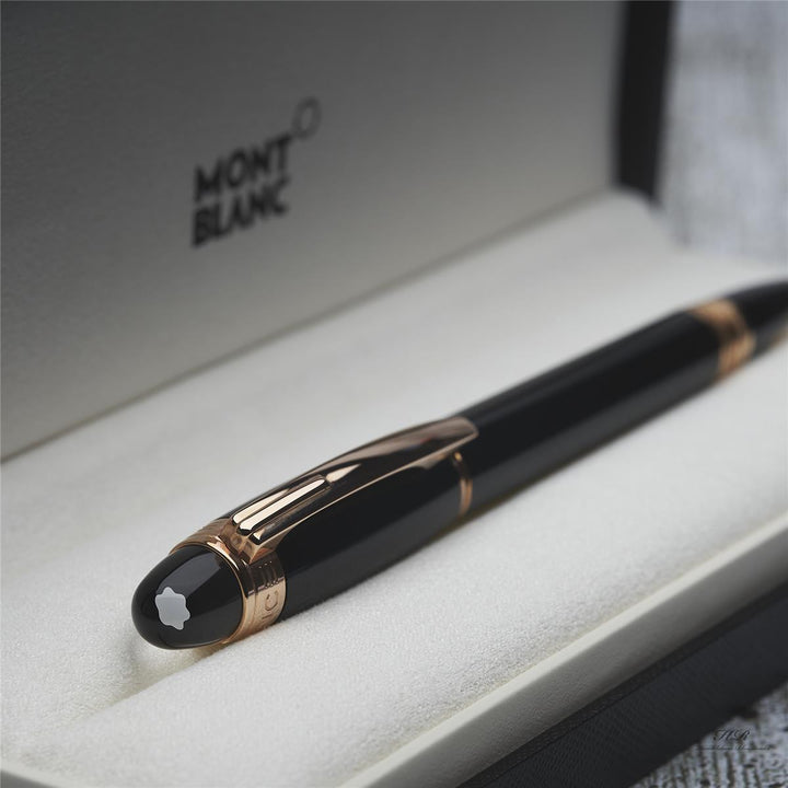 Montblanc Starwalker 14K Red Gold Black Resin Line Fountain Pen ID 105651 OVP