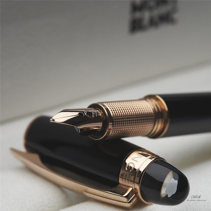 Montblanc Starwalker 14K Red Gold Black Resin Line Fountain Pen ID 105651 OVP