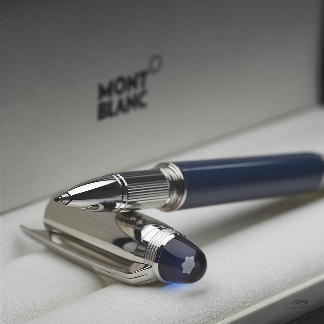 Montblanc Starwalker Blue Planet Doué Roller Ball Fine Liner Blue ID 125260 OVP 