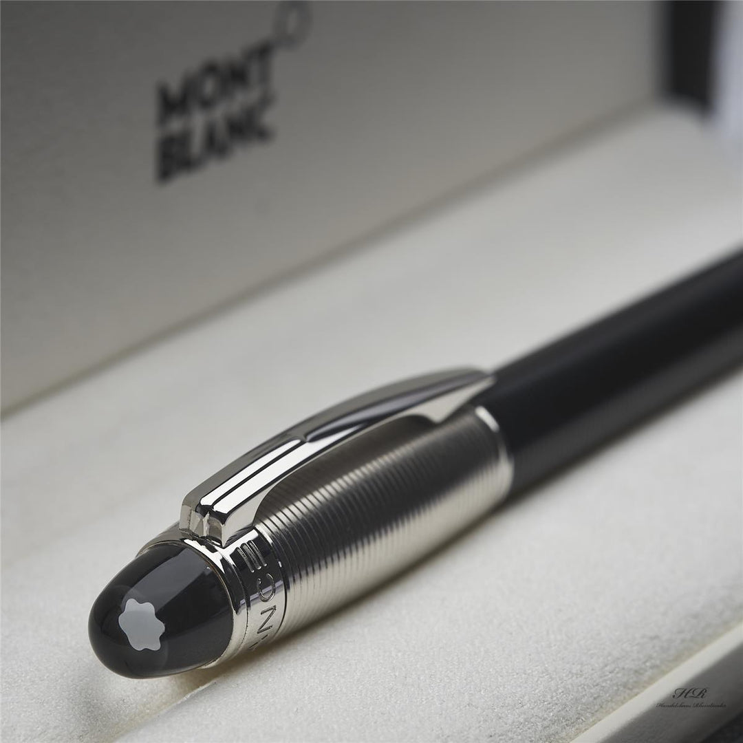 Montblanc Starwalker Doué Line Roller Ball Fine Liner Black Silver ID 38011