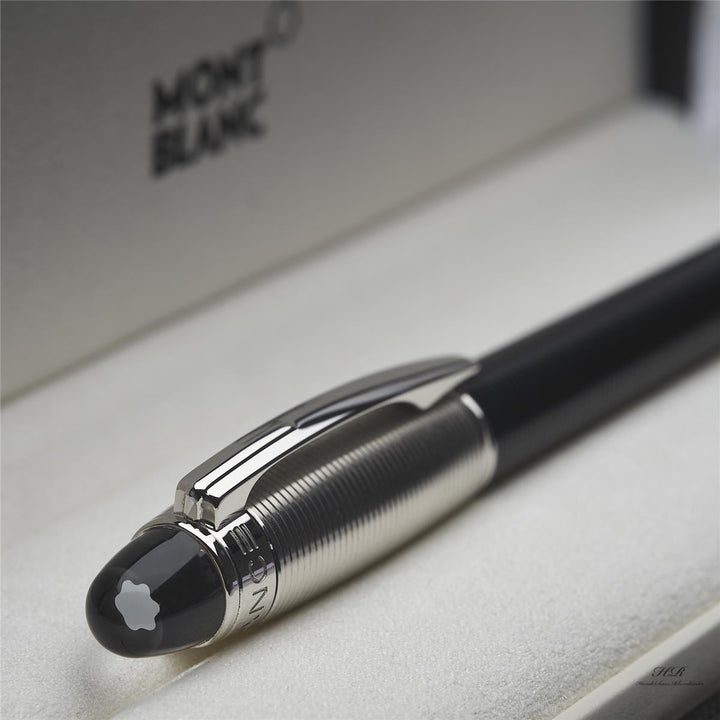 Montblanc Starwalker Doué Line Roller Ball Fine Liner Black Silver ID 38011