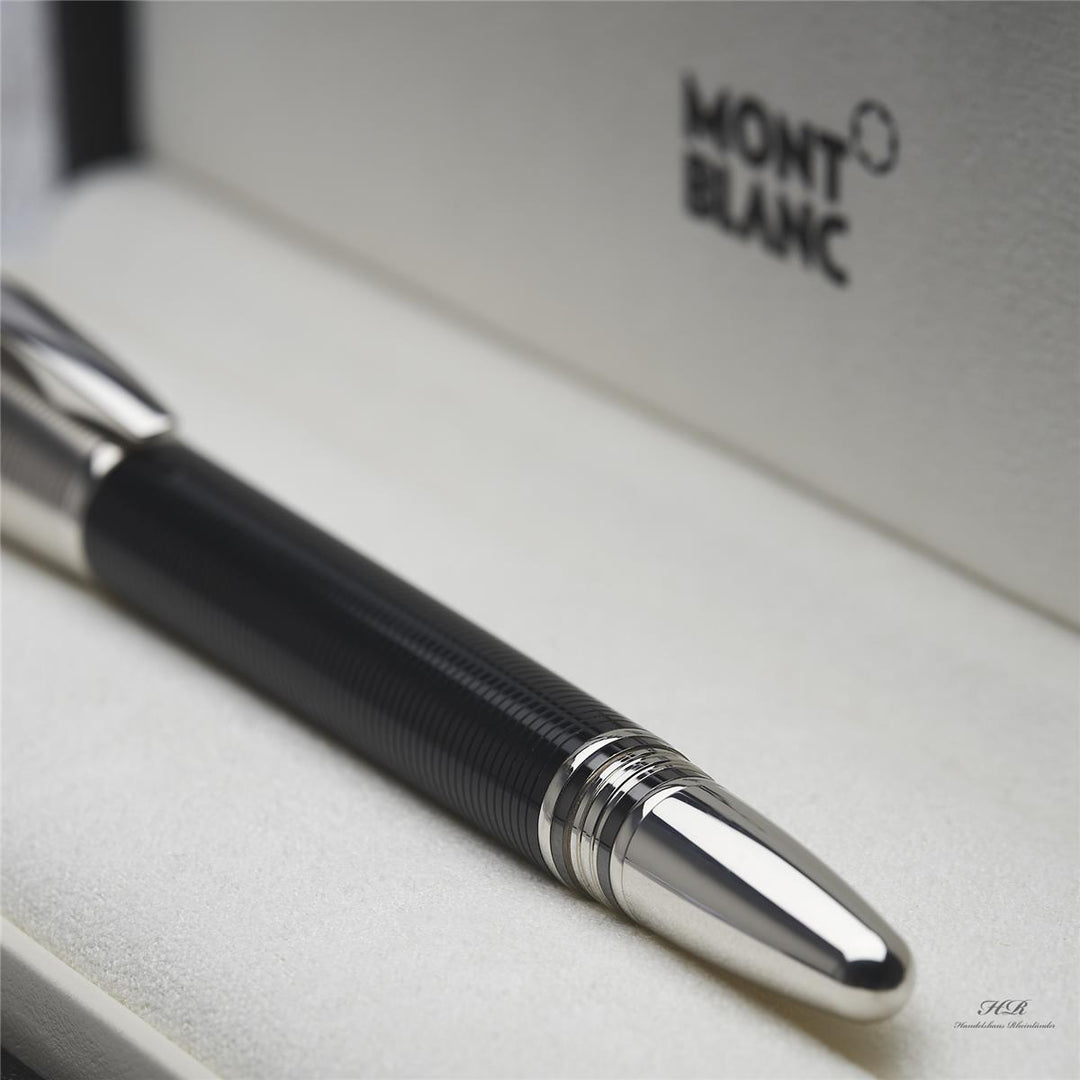 Montblanc Starwalker Doué Line Roller Ball Fine Liner Black Silver ID 38011