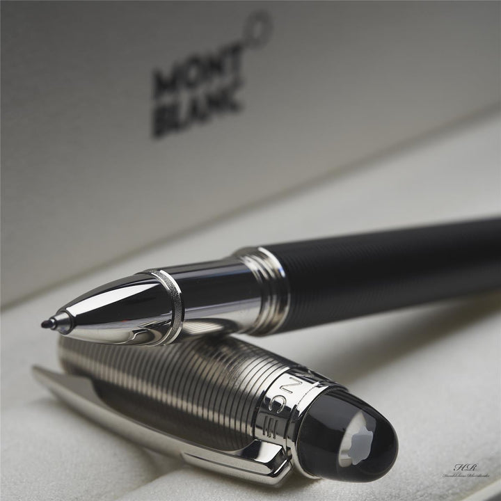Montblanc Starwalker Doué Line Roller Ball Fine Liner Black Silver ID 38011