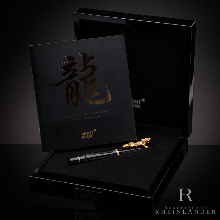 Montblanc Year of the golden Dragon Füller mit Broschüre in Schatulle