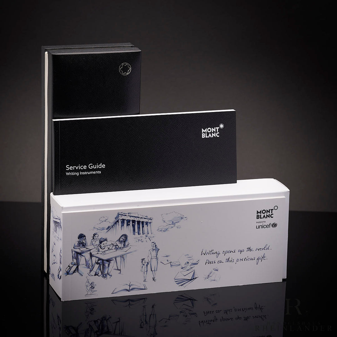 Montblanc Unicef Umverpackung mit Montblanc Originalverpackung und dazugehörigem Service Guide