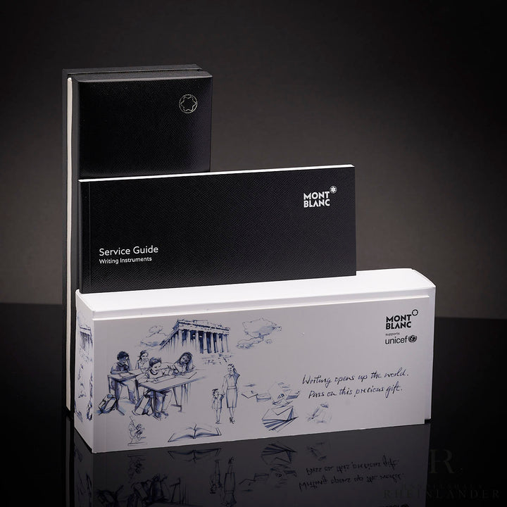 Montblanc Unicef Umverpackung mit Montblanc Originalverpackung und dazugehörigem Service Guide