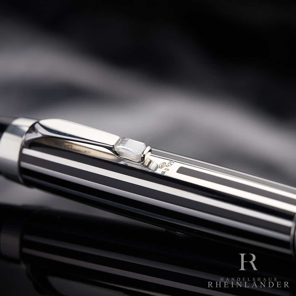 Montblanc Boheme Crystal Sterling Silver Stripes Mechanical Pencil ID 7521 OVP