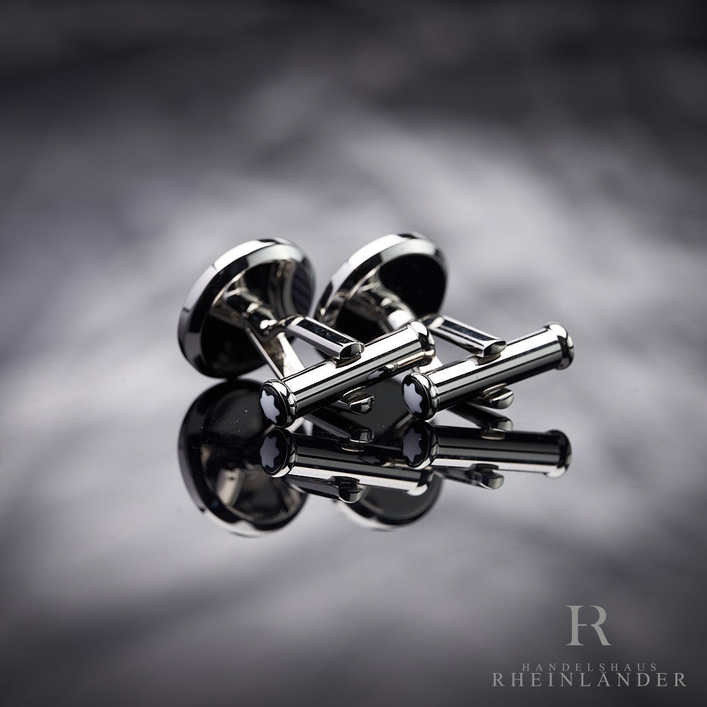 Great Gatsby Manschettenknöpfe liegend Ansicht von hinten vor silbernem Hintergrund