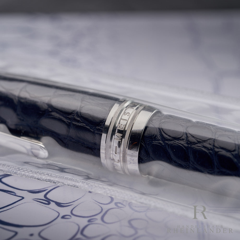 Nahaufnahme des MOntblanc Great Masters Füller mit Kappenringen und Meisterstück Gravur