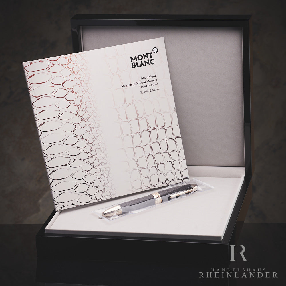 Füller von Montblanc in braunem Leder mit Alligator-Print in Originalverpackung