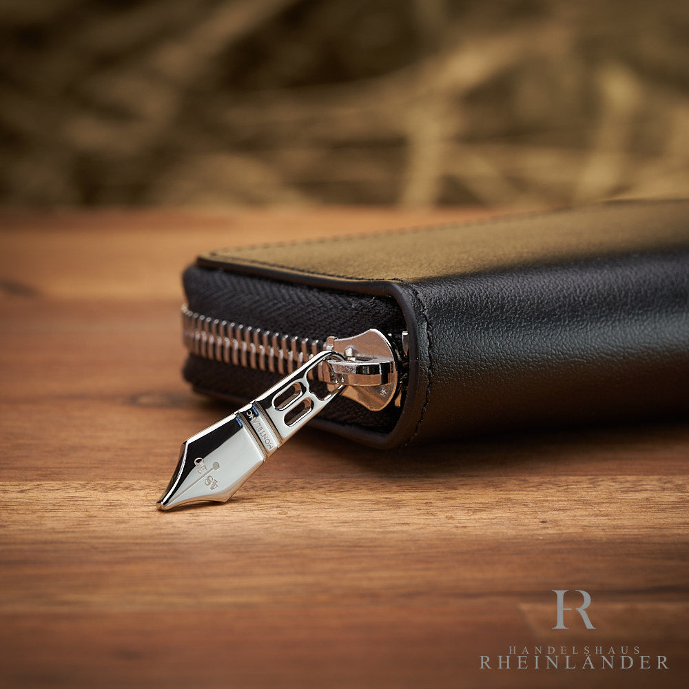 Montblanc Leather Goods Meisterstück Double Pen Pouch Black Zipper ID 221452