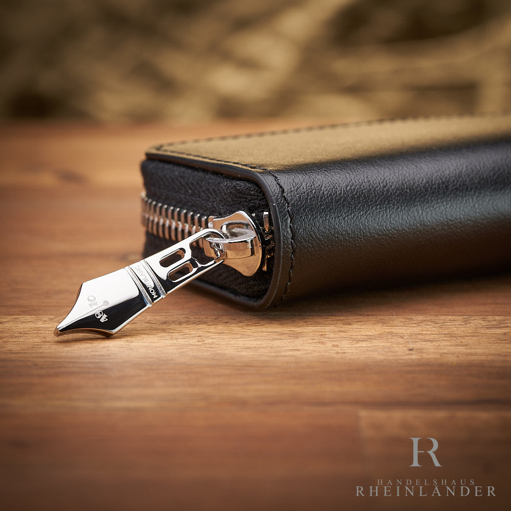 Montblanc Leather Goods Meisterstück Single Pen Pouch Black Zipper ID 221444