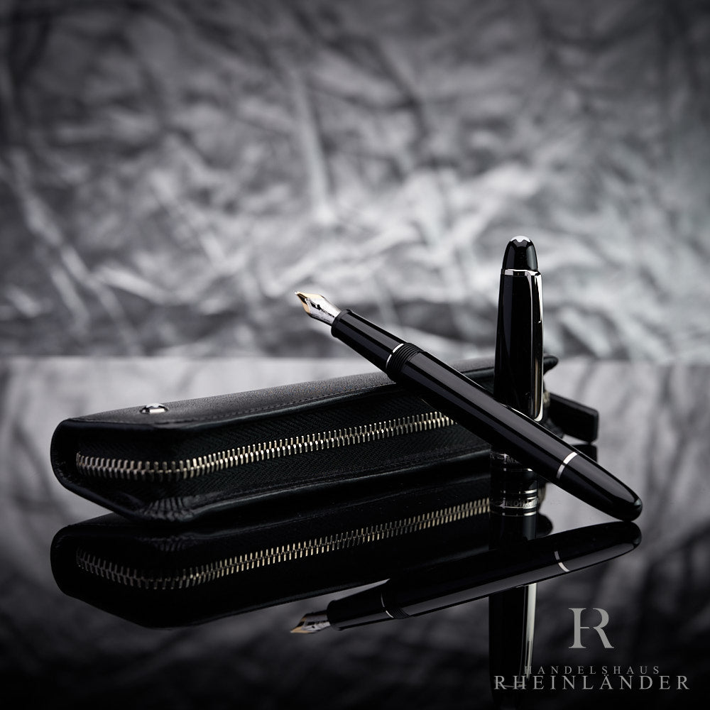 Montblanc Meisterstück Classique 145 Platinum Fountain Pen Leather Case Set ID 130452