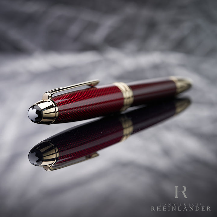 Kappenkopf des Montblanc Golden Hour Rollerballs mit Emblem liegend