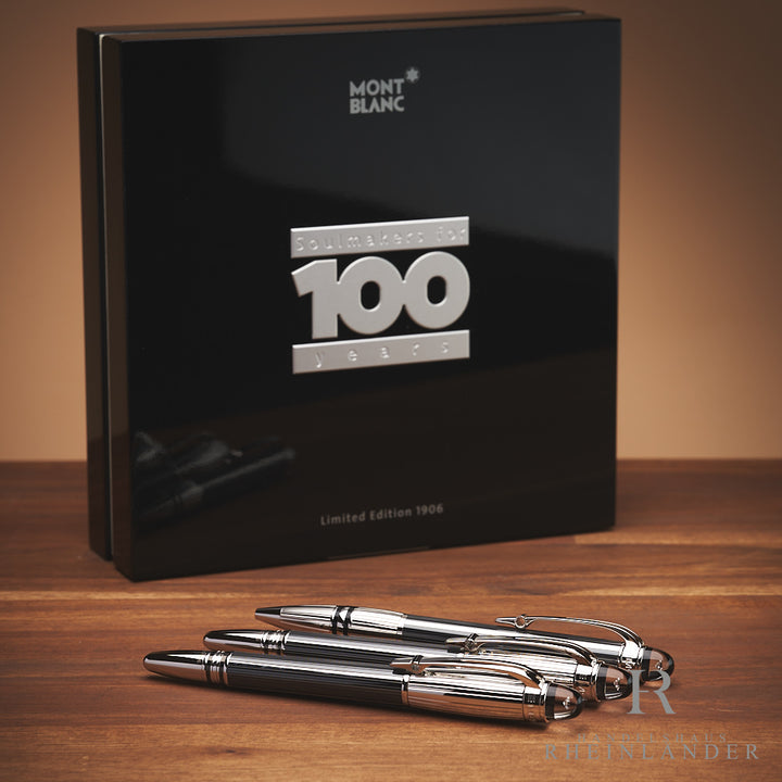 Starwalker 3-er Set horizontal aufgereiht vor stehender Originalverpackung auf hölzernem Untergrund abgelichtet