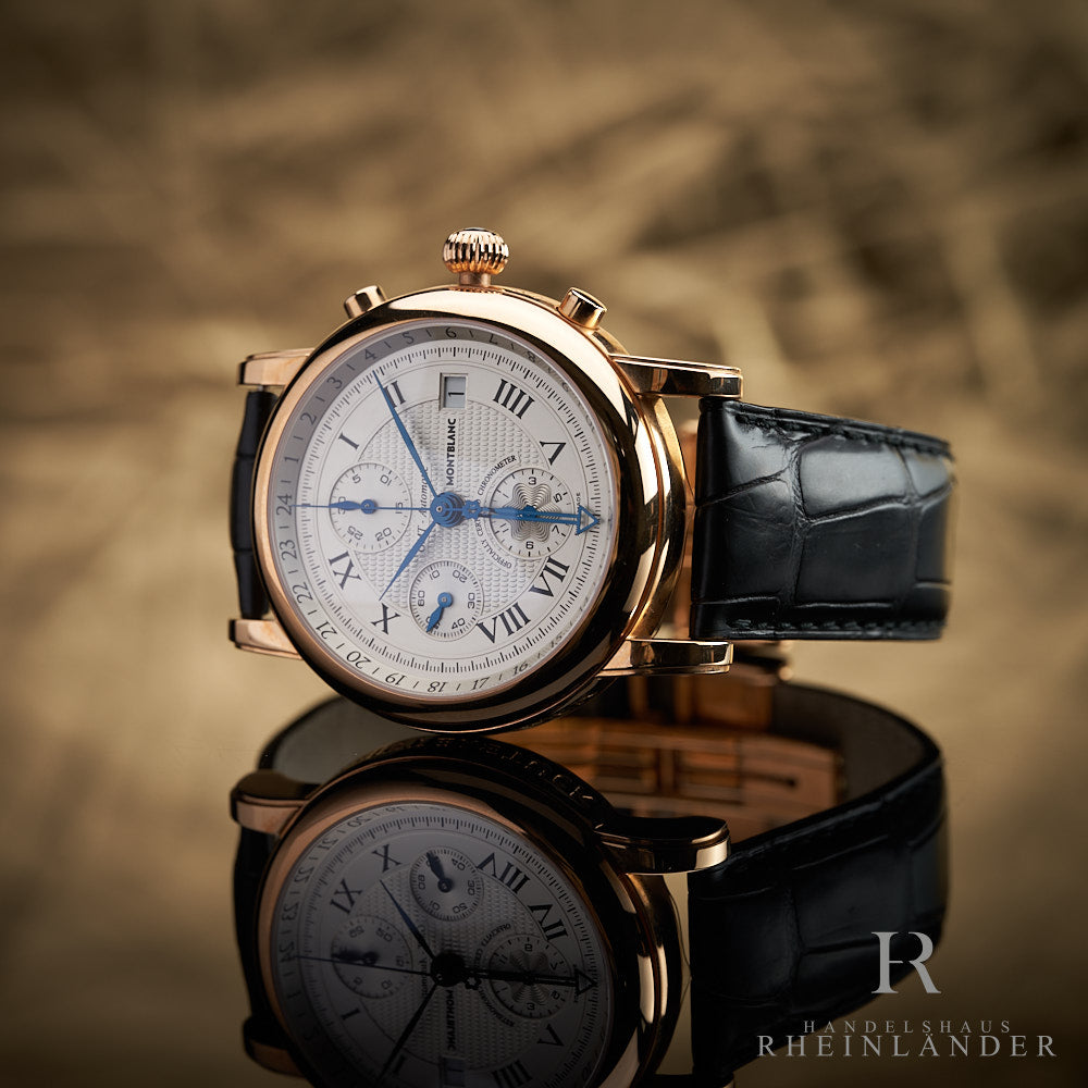 Montblanc Star Collection Solid Gold Automatic GMT Chronograph Uhr 101638 ID